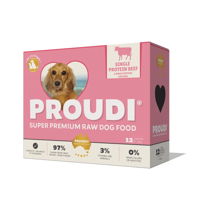 Proudi Premium Raw Beef Frozen Dog Food