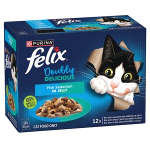 Felix As Good As It Looks Doubly Delicious Fish Selections Wet Cat Food Pouches - 5 x (12 x 85g)