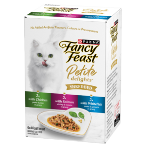 Fancy Feast Petite Delights Shredded Chicken Salmon Whitefish Wet Cat Food - 6 x 40g