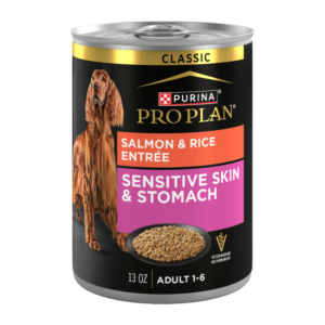 Pro Plan Adult Sensitive Skin and Stomach Salmon and Rice Entree Wet Dog Food - 12 x 369g