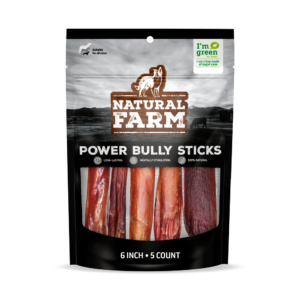 Natural Farm Power Bully Stick Regular Dog Treats - 5 pack