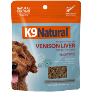 K9 Natural Venison Liver Bites Grain Free Freeze Dried Dog Treats - 50g