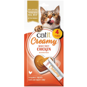 Catit Creamy Tasty Chicken Cat Treats - 4 x 10g