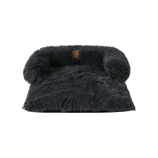 Charlies Shaggy Faux Fur Calming Sofa Protector in Charcoal – XX Large