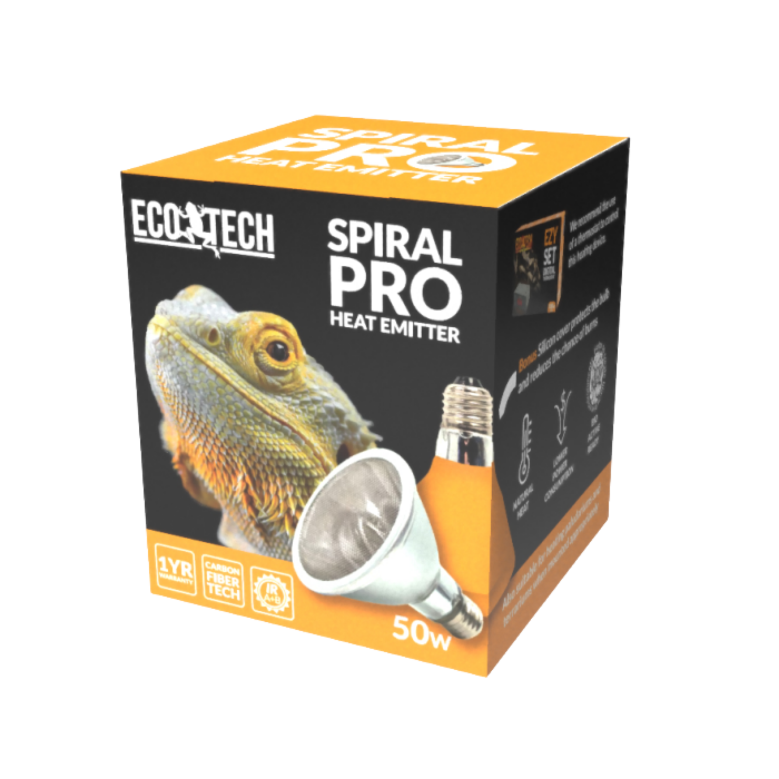 Eco Tech Reptile Spiral Pro Carbon Fibre Tech Heat Emitter - 50w