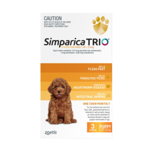 Simparica Trio for Puppies 1.25–2.5kg (Yellow) Flea, Tick & Worm Chewables - 3 Pack