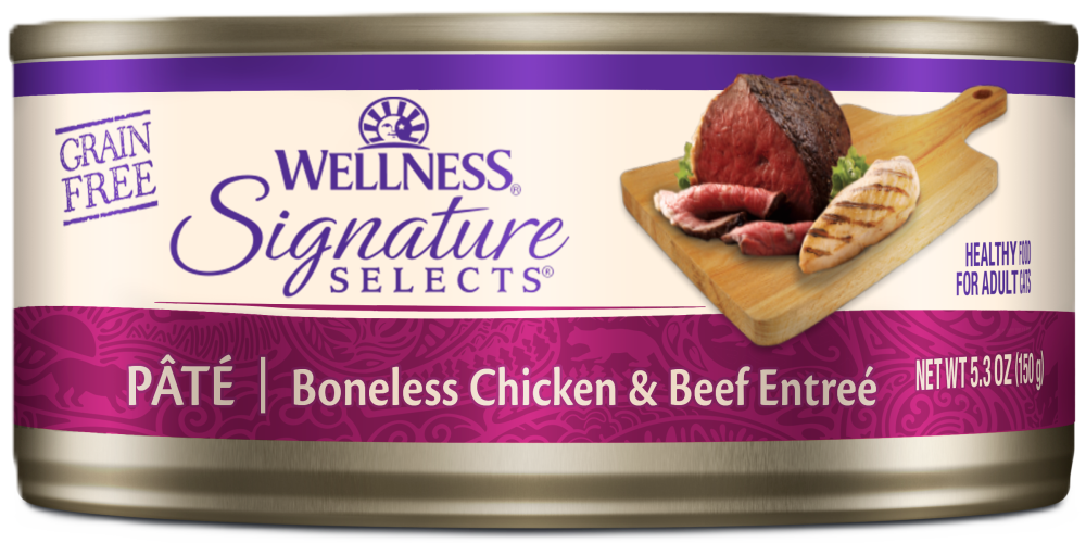 Wellness Signature Selects Pate Boneless Chicken and Beef Cat Wet Food - 12 x 150g