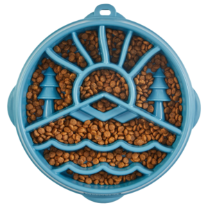 Outward Hound Fun Feeder Mountain Blue Slow Feeder Dog Bowl - Large