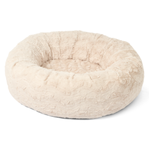 Paws For Life Donut Bolster Pet Bed Brushed Fleece Cream - X Large