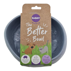 Kazoo The Better Bowl Australian Recycled Plastic Dog Bowl Ash - 800mL
