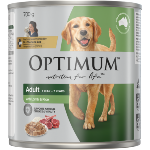 Optimum Lamb and Rice Adult Wet Dog Food Cans - 12 x 700g