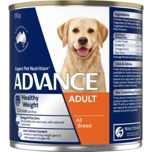 Advance Adult Weight Control Chicken And Rice Wet Dog Food Cans - 12 x 700g