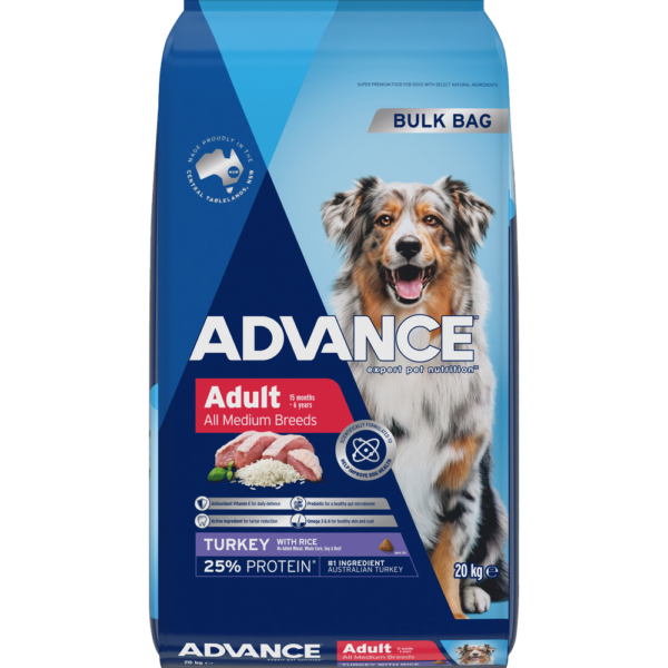 Advance Medium Adult Dry Dog Food Turkey With Rice