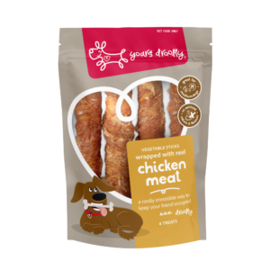 Yours Droolly Chicken Wrapped Medium Sticks Dog Treats - 4 pack