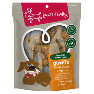 Yours Droolly Chicken Paste Filled Giraffe Shapes Dog Treats - 6 pack