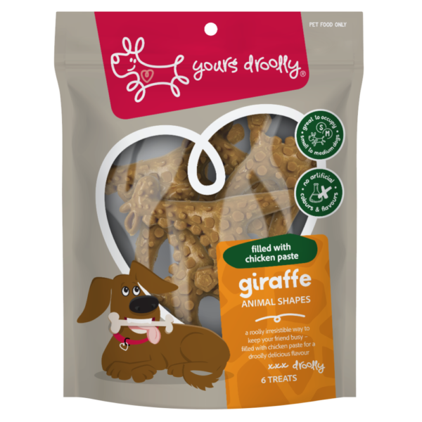 Yours Droolly Chicken Paste Filled Giraffe Shapes Dog Treats – 6 pack