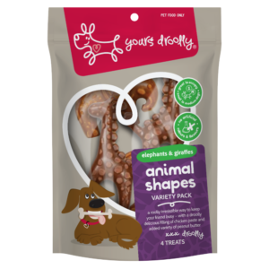 Yours Droolly Chicken Paste Filled Animal Shapes Variety Dog Treats - 4 pack