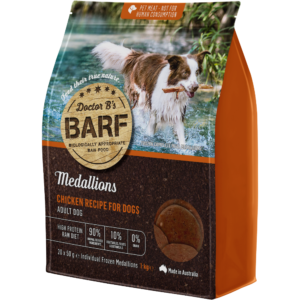 Doctor Bs Barf Medallions Chicken Frozen Raw Adult Dog Food - 1kg
