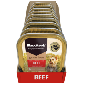 Black Hawk Beef Grain Free Adult Wet Dog Food Trays - 9 x 100g