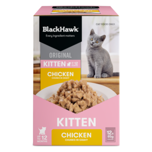 Black Hawk Wet Cat Food Kitten Chicken In Gravy Pouches - 12 x 85g