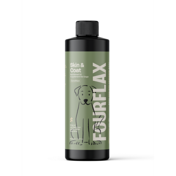 Fourflax Skin & Coat Oil – Plant Based Nutritional Oral Liquid for Dogs