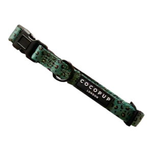 Cocopup London Padded Dog Collar in Khaki Leopard Green - Large
