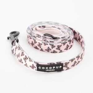 Cocopup London Classic Padded Dog Lead in Boujee Butterfly Pink - One Size