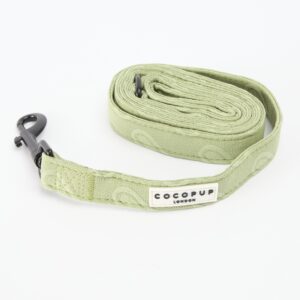 Cocopup London Classic Padded Dog Lead in Sage Heart Green - One Size