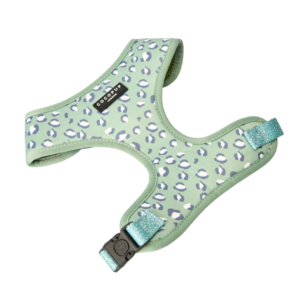Cocopup London Adjustable Neck Dog Harness in Sage Leopard Green - Medium