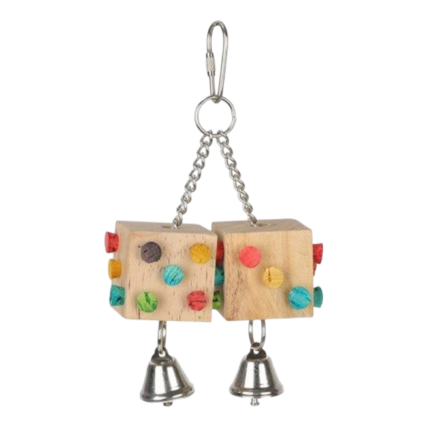 Nature Island Dual Dice With Bells Hanging Bird Toy – Each