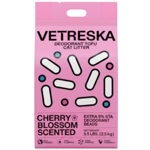 Vetreska Deodorant Cherry Blossom Scented Tofu Cat Litter - 2.5kg