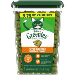 Greenies Feline Dental Treats Oven Roasted Chicken Flavour Tub - 277g