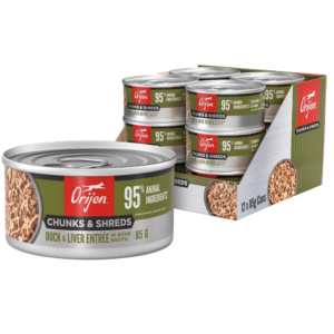 Orijen Chunks & Shreds Duck & Liver Adult Wet Cat Food Cans - 12 x 85g