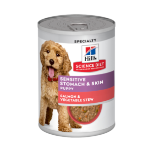 Hill's Science Diet Sensitive Stomach & Skin Salmon Puppy Wet Dog Food Cans - 12 x 354g