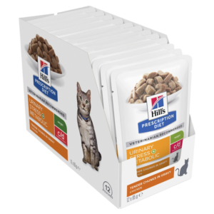 Hill's Prescription Diet C/D Multicare Stress Urinary Care + Metabolic Weight Wet Cat Food Pouches - 12 x 85g