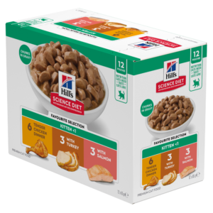 Hill's Science Diet Kitten Favourite Selection Variety Pack Wet Cat Food Pouches - 12 x 85g