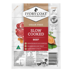 Ivory Coat Slow Cooked Meal Beef Grain Free Adult Frozen Dog Food - 3 x 250g