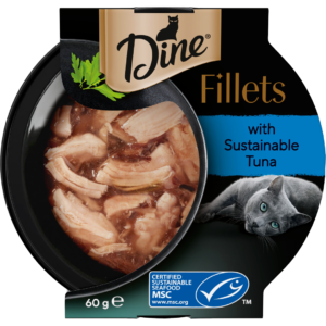 Dine Fillets Sustainable Tuna Adult Wet Cat Food Pots - 16 x 60g