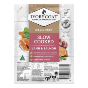 Ivory Coat Slow Cooked Lamb Salmon Grain Free Adult Frozen Dog Food - 3 x 250g