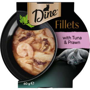 Dine Fillets Tuna & Prawn Adult Wet Cat Food Pots - 16 x 60g