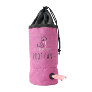 All Fur You Poop Can Collapsible Washable Waste Disposal Pink - each