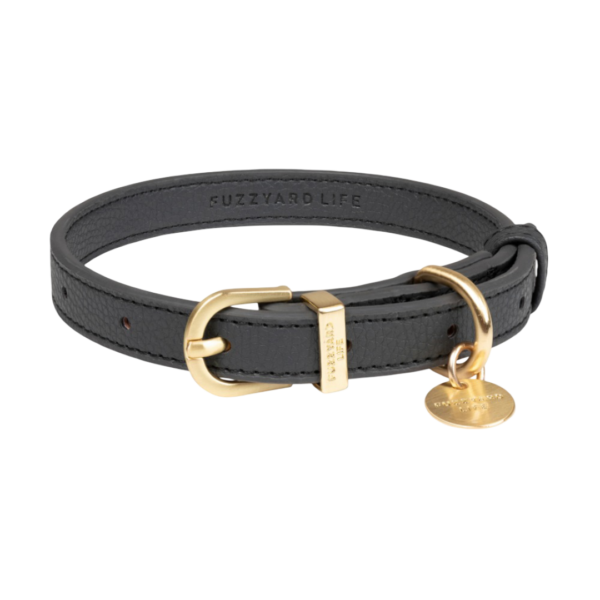 Fuzzyard Life Atelier Vegan Leather Dog Collar in Slate Grey