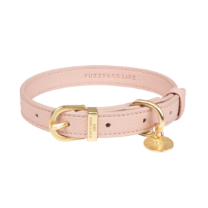 Fuzzyard Life Atelier Vegan Leather Dog Collar in Soft Blush - Small