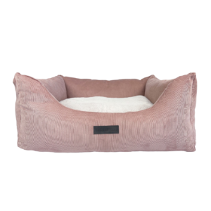 La Doggie Vita Low Front Pink Micro Corduroy Bolster With Removable Parts Dog Bed - Large