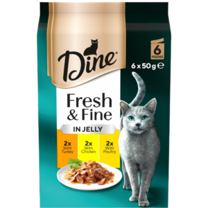 Dine Fresh & Fine Chicken Turkey and Poultry In Jelly Wet Cat Food - 6 x 50g