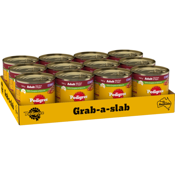Pedigree Beef and Vegies Loaf Adult Wet Dog Food Can – 12 x 700g