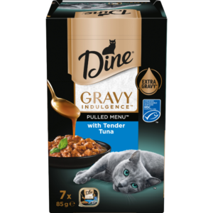 Dine Gravy Indulgence Pulled Menu Tender Tuna Adult Wet Cat Food Tray - 7 x 85g
