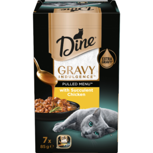 Dine Gravy Indulgence Pulled Menu Succulent Chicken Adult Wet Cat Food Tray - 14 x 85g