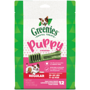Greenies Original Regular Puppy Dental Dog Treats - 12 Chews