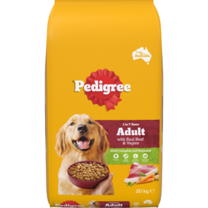 Pedigree Adult Dry Dog Food Real Beef And Vegies - 20kg